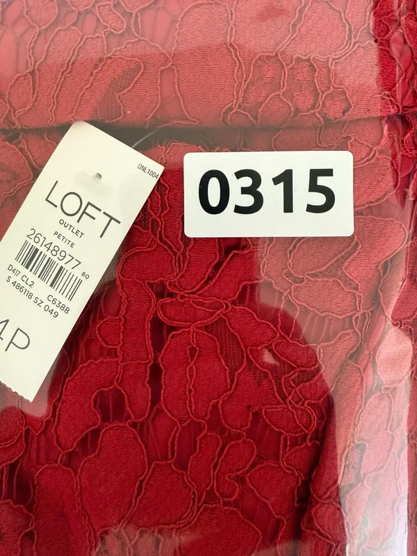 LOFT‎ Red Lace Sleeveless Mini Dress-4P - Image 7