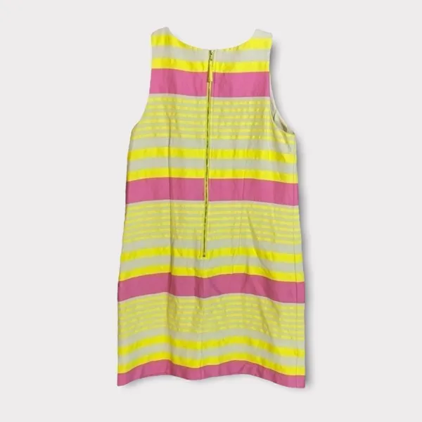 LOFT Pink Yellow Stripe Shift Dress Size 8 - Image 4