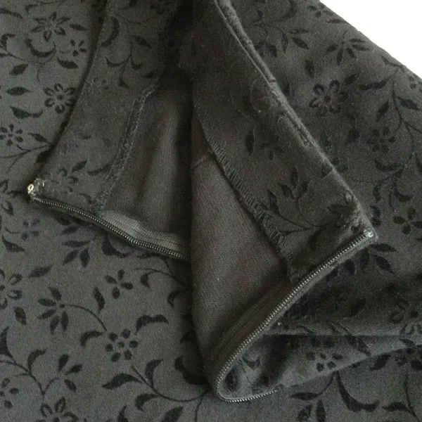 Vintage AT Denim Velvet Design Black Stretch Skirt - Sz 12 - Image 7