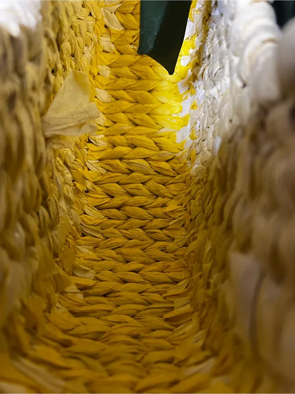 A New Day Straw Woven Lemon Tote Handbag - Image 8