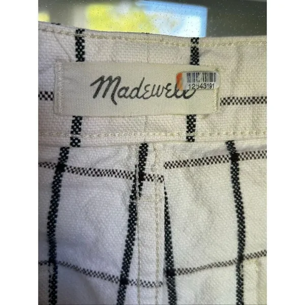 Madewell Slim Emmit Wide Leg Crap Pants Beige Black Striped 28 - Image 4