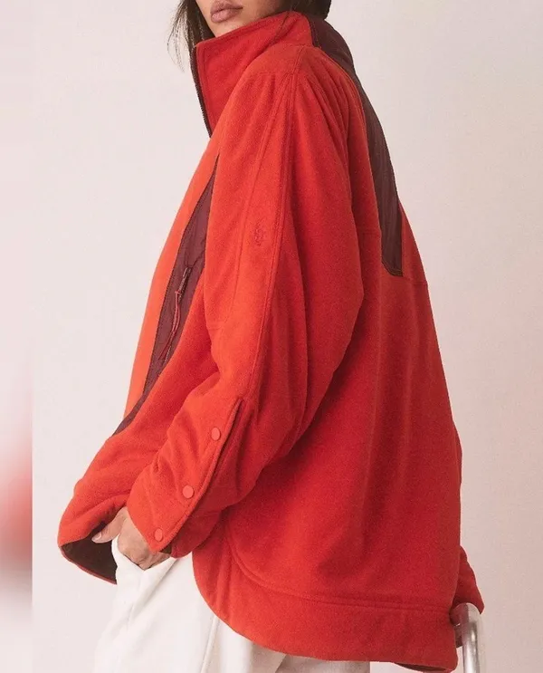 Free People Movement Oversized Colorblock Climber Red Poppy Combo Jacket - Image 4
