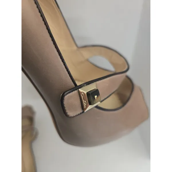 Oscar de la Renta Tan Peep-Toe Heels size 38.5 EUR / 8 US - Image 8