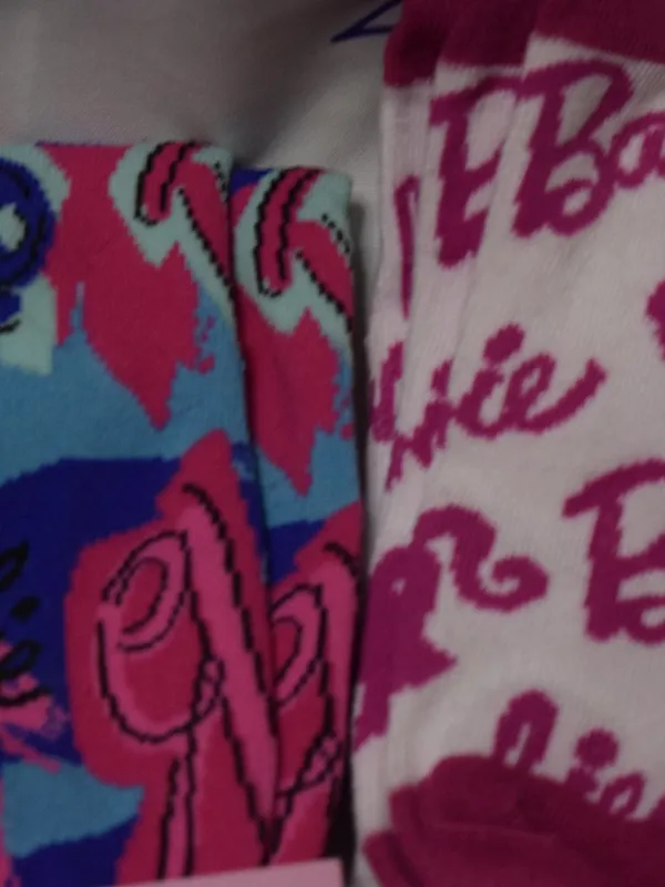2 Pairs Of Barbie Themed Crew Socks Size 9-13 - Image 3