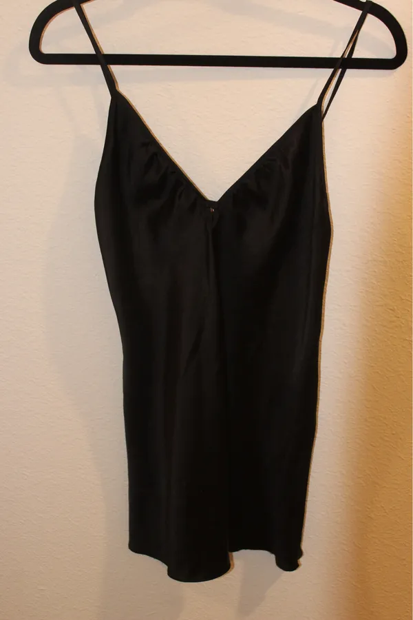 Vintage Victoria's Secret Satin Slip Dress Black - Image 2