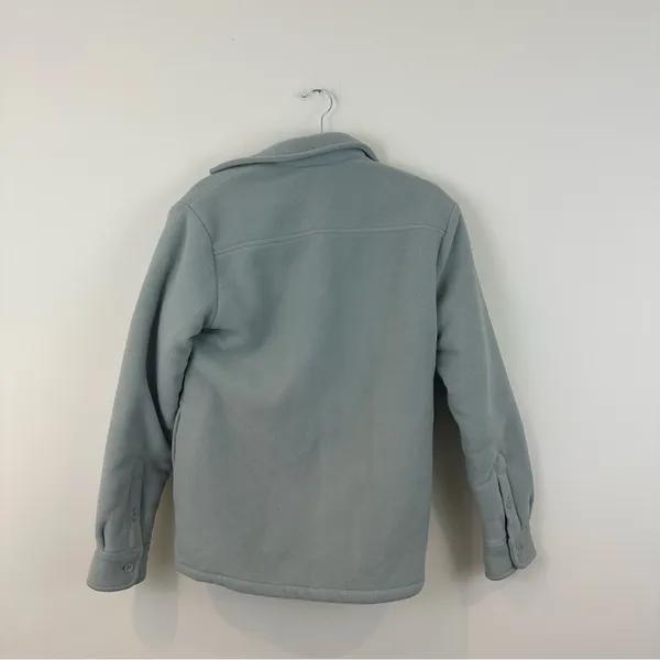 Aritzia TNA Cozy Fleece Boyfriend Shirt Shacket Jacket Sage Green 1 (XS) - Image 8