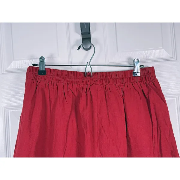 Halara A Line Midi Skirt Size Large Red High Waisted Preppy Academia Ivy League - Image 6