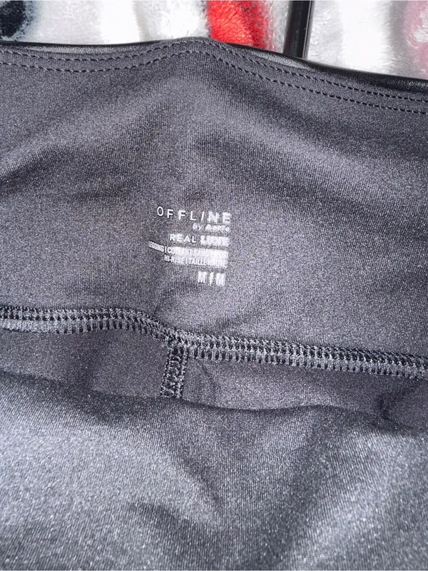 Offline by Aerie Black Faux Leather High Rise Leggings Size Medium - Image 4