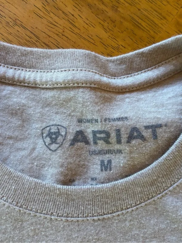 Ariat Beige Rodeo Graphic Short Sleeve Tee- Women’s Medium - Image 3