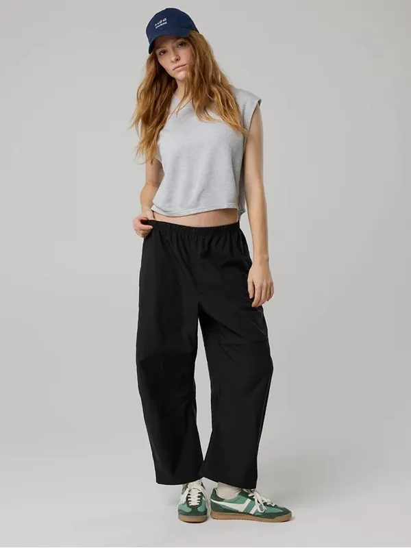 Offline by Aerie Nice Move Barrel Pants Pull On Lightweight in Black M Long - Image 3