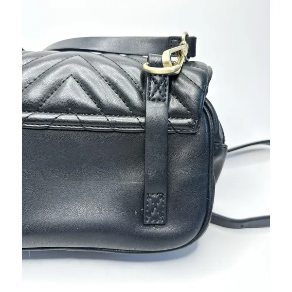 Zara Black Crossbody Bag Lion Head Gold Hardware Quilted Belt Bag‎ Convertible - Image 5