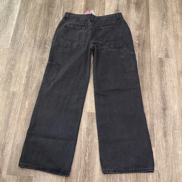 Edikted Ayla Low Rise Wide Leg Carpenter Jeans black wide leg medium - Image 7