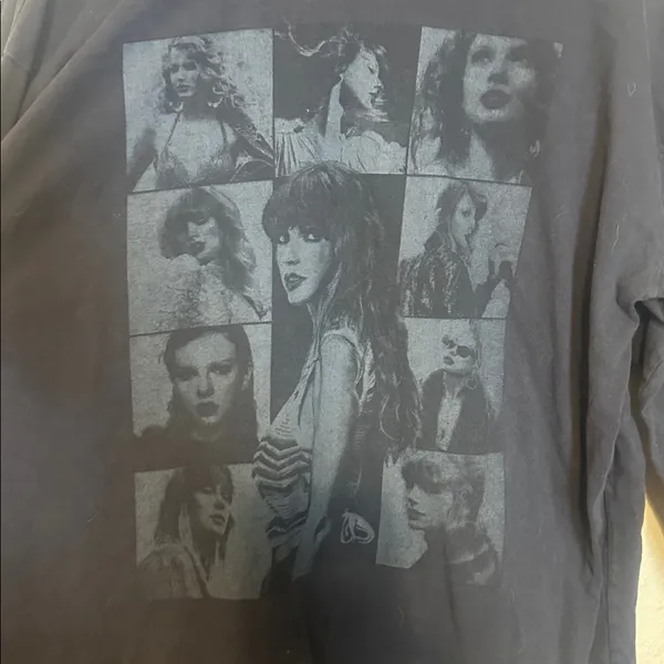 Taylor Swift The Eras Tour Unisex Long Sleeve Grey Black T-Shirt Size‎ Medium - Image 2