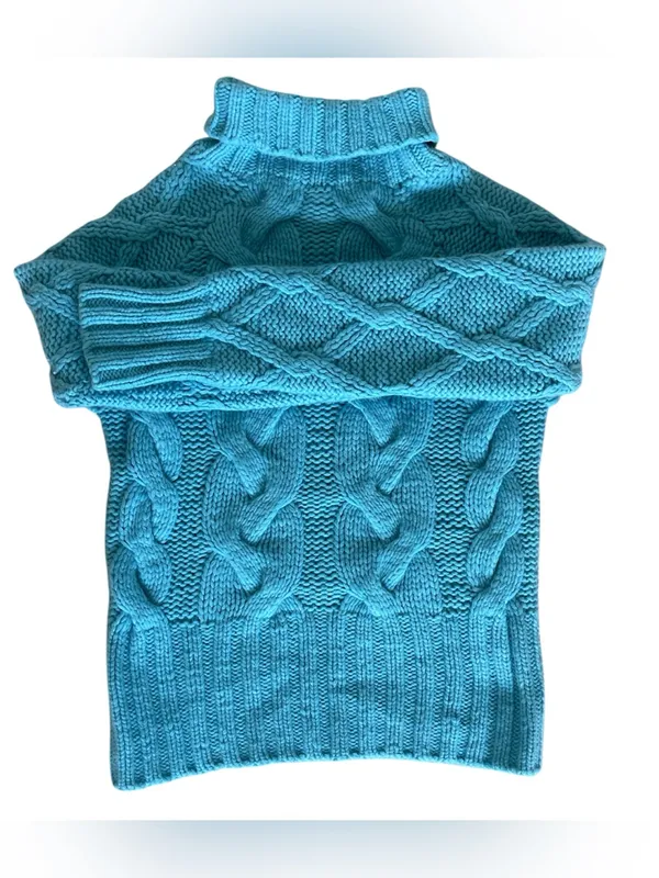 Design History Pure Cashmere Turtleneck Chunky Cable Knit Sweater Size Small - Image 2
