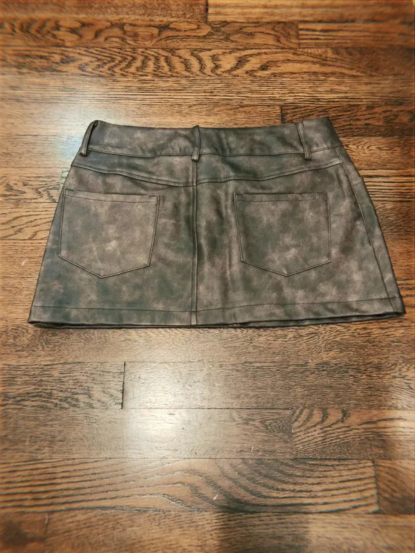 Edikted Brown Mini Skirt Leather  - Image 2