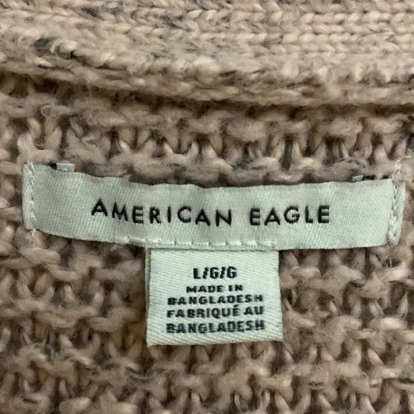 American Eagle womens rose pink cropped knit front button sweater size L - Image 6