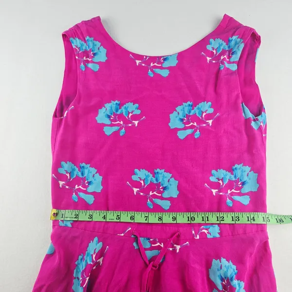 Maje 38G Rushia‎ Sleeveless Floral Print Dress Pink Blue Handkerchief Hem Small - Image 10