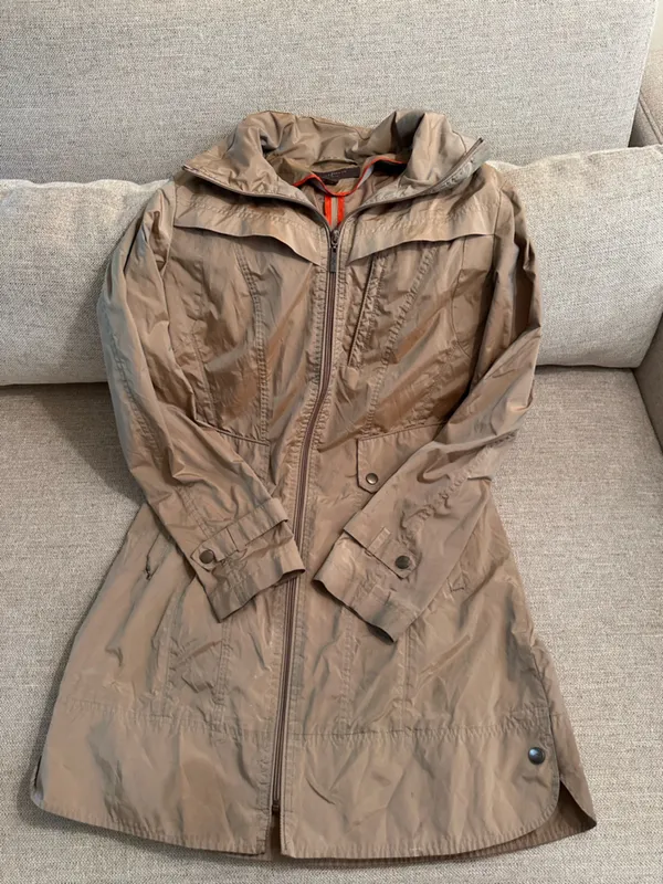 Cole Haan Signature Women's Khaki Tan Lightweight Zip-Up Trench Coat Jacket S - Image 4