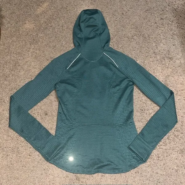 Lululemon‎ Venscape Hooded Balaclava Long Sleeve Quarter Zip Medium Forest 4 - Image 9