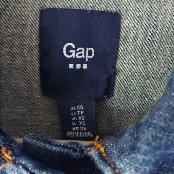 VTG GAP Denim Trucker Jacket XS Y2K festival bohemian cowgirl western country - Image 2