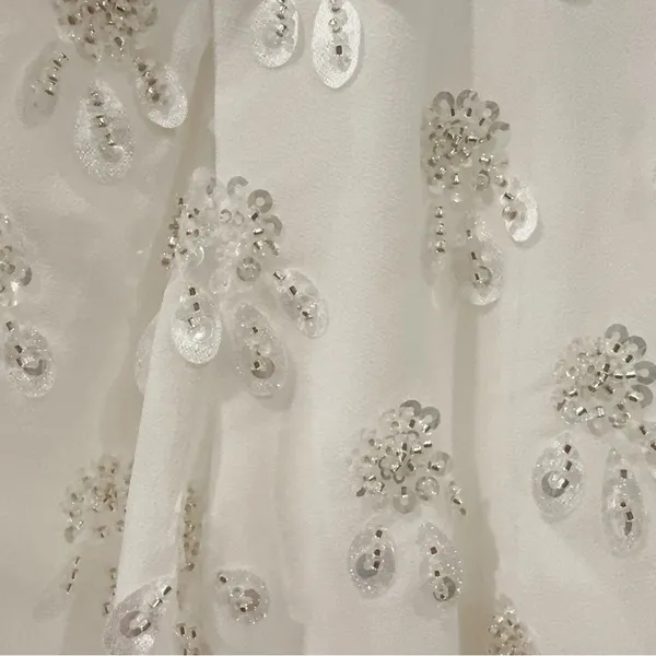 Elliatt Tamsin Sequins Long Sleeve Midi Dress Ivory Small Bridal Wedding Guest - Image 5