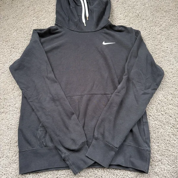 Women’s Nike Sportswear Club Fleece Funnel Hoodie Black Size Small - Image 3