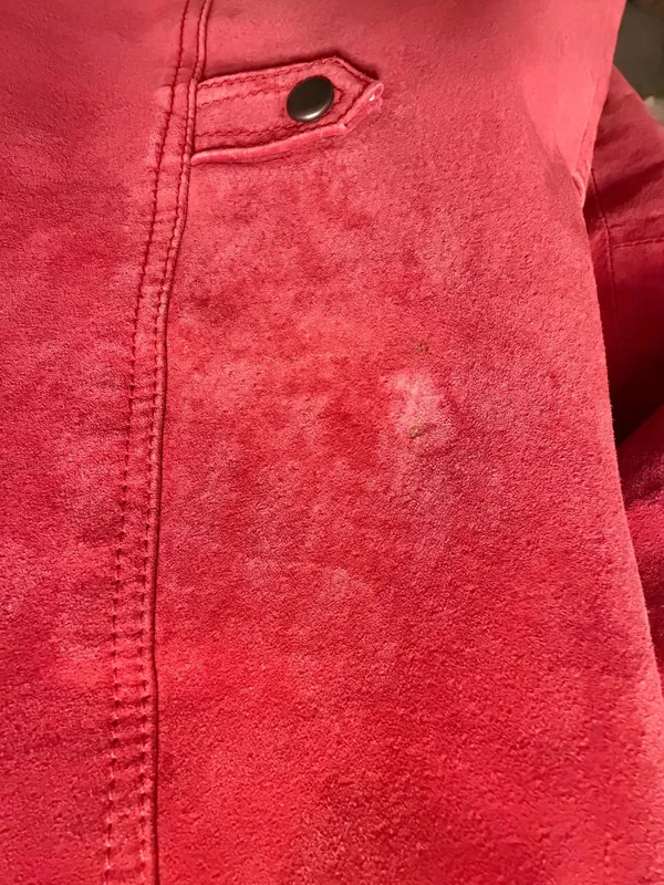 Cherry Red vintage leather jacket Size L - Image 4
