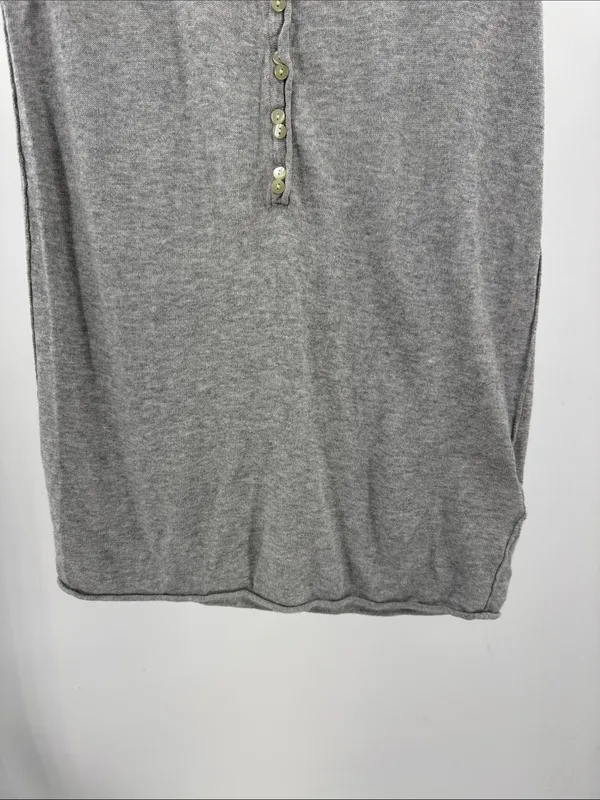 Tex by Max Azria Sleeveless Gray Henley Tank Top S cotton modal neutral layering - Image 4