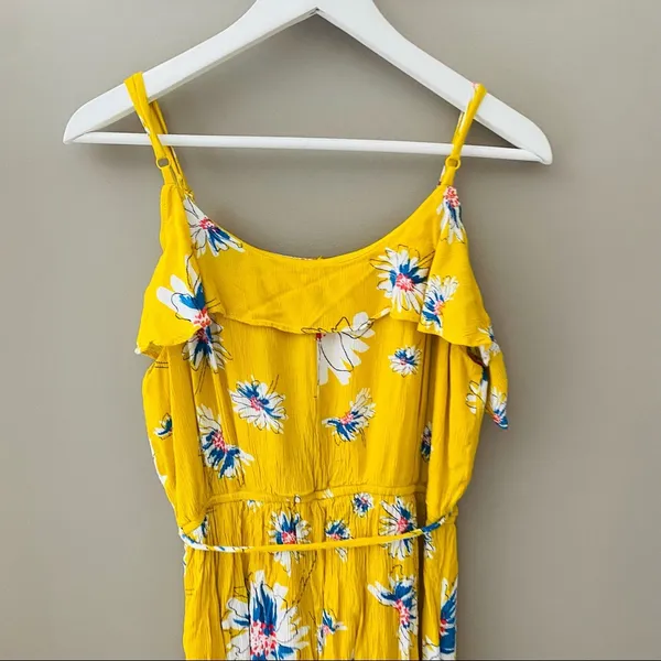 Charming Charlie Floral Print Maxi Dress Yellow Sz Medium - Image 6