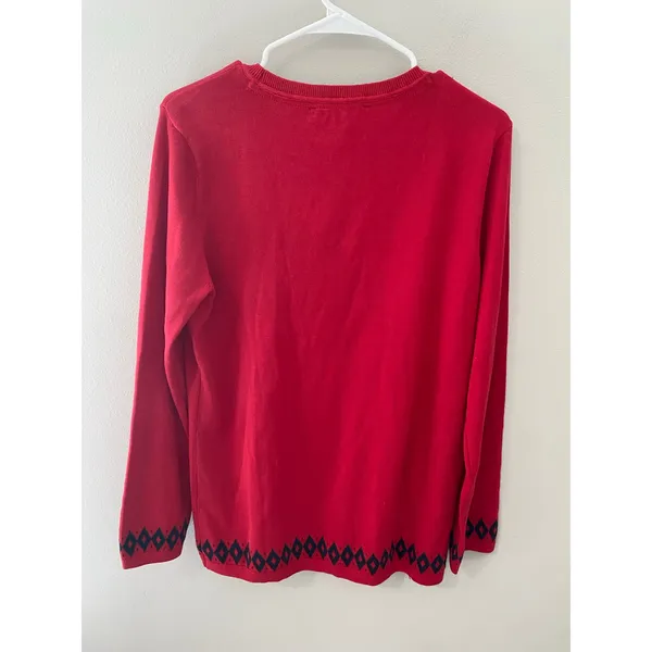 New Tommy Hilfiger Polar Bear Christmas Sweater Red Women's Large Holiday - Image 4