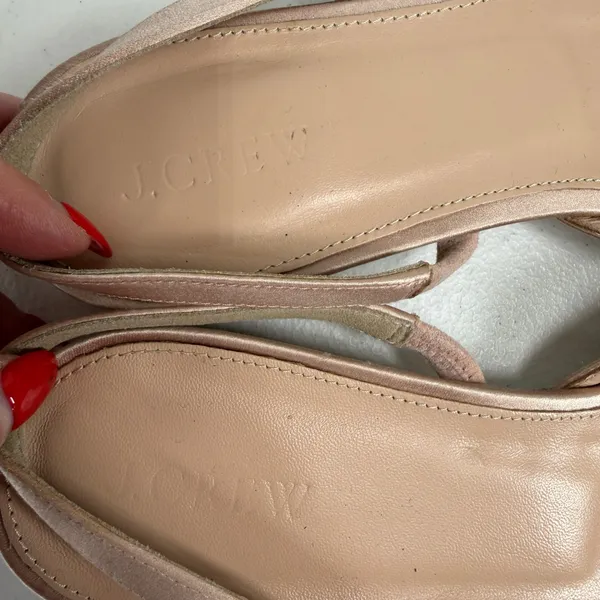 J.Crew 8.5 Blossom Slingback Flats Satin Rose Gold Crystal Embellished Shoes - Image 8
