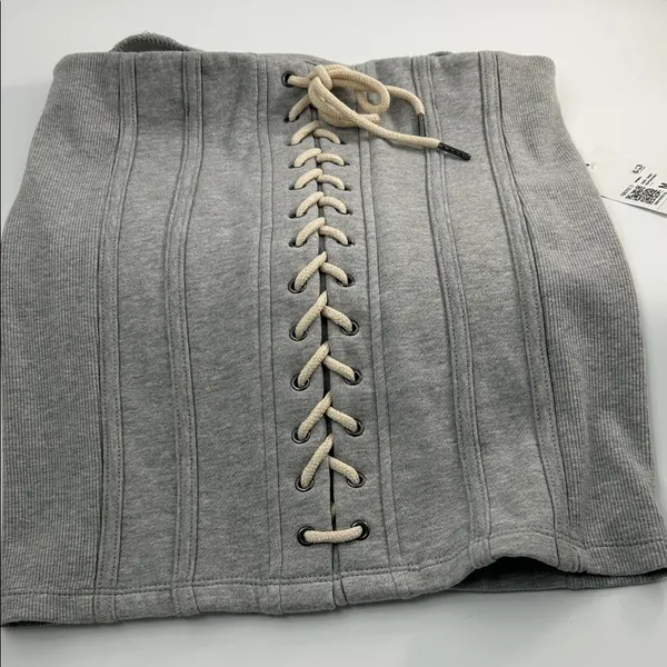 Forever 21 Heather Gray Lace-Up Skirt - Image 15