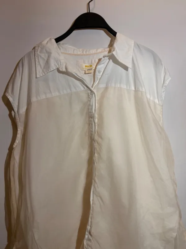 Maeve Anthropologie Bennet White Sleeveless Buttondown Muscle Tank Top M - Image 7