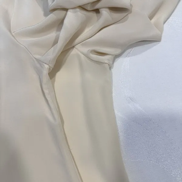 Tory Burch Size-8 Silk Embellished Blouse 3/4 Sleeve‎ Top Ivory - Image 10