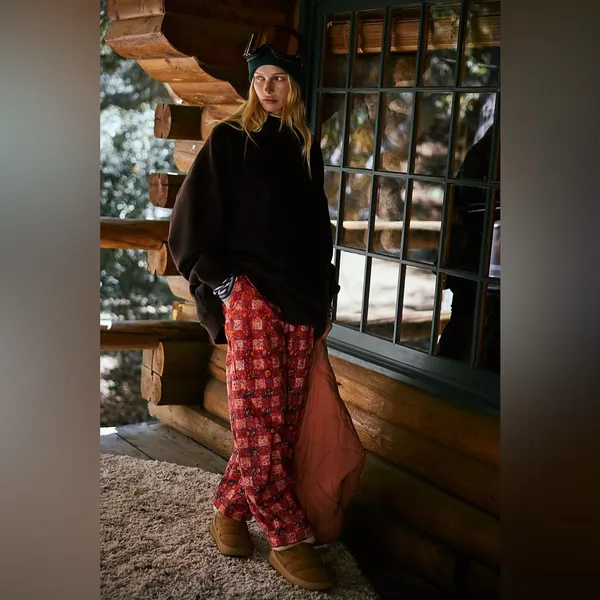 NWT Free People Movement Game Day Printed Pants- Meadow Red Combo - Image 2