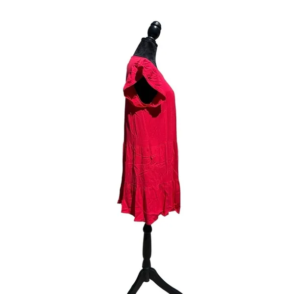 Altard State‎ Red Ruffle Sleeve Tiered Mini Dress Medium Feminine Babydoll Y2K - Image 3