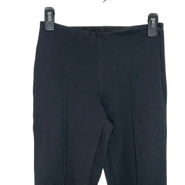 Everlane Dream Kick Flare Pants Black Organic Cotton Modal Side Zip‎ Size Medium - Image 3