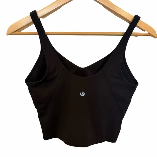 Lululemon Align Tank Black Nulu Cropped Shelf Bra Top Size 6 - Image 6