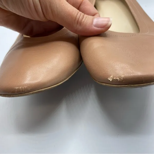 Everlane Nude Leather Round Toe Low Block Heel Womens 10 Chunky Heels Stretch - Image 7