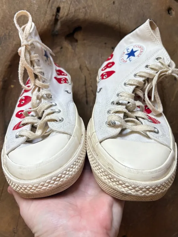 Converse Chuck Taylor Play Commes des Garçons white high-top sneakers US 7 / 9 - Image 4