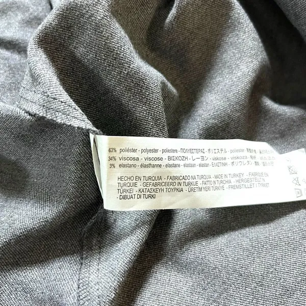 Zara Woman Gray Single Button Tufted‎ Balloon Sleeve Blazer Jacket Size Small - Image 6