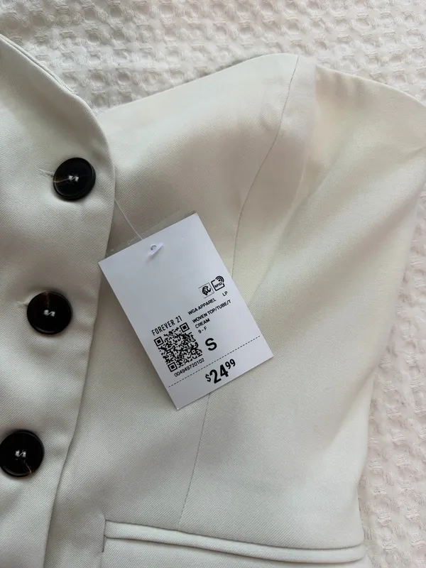 Forever 21 Sweetheart Button-Up Tube Top - Image 3