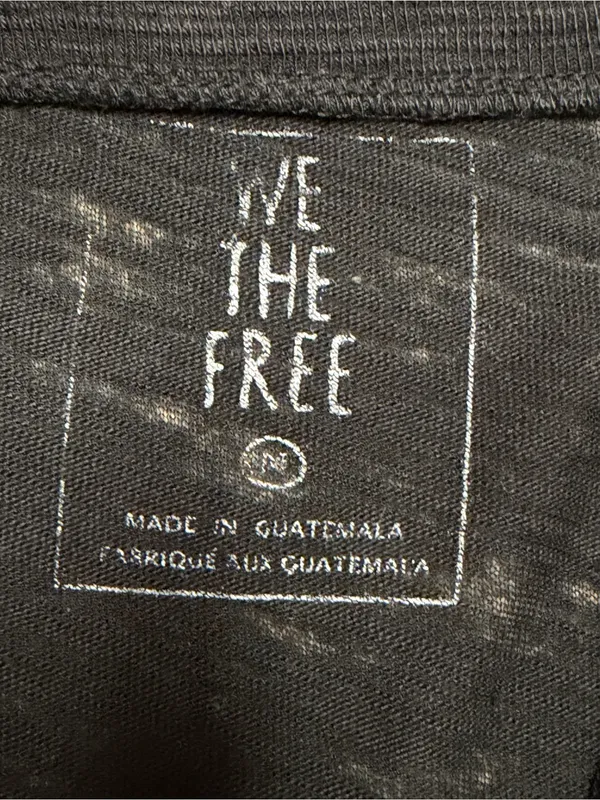 Free People Jordan Tee Carbon Black Cutout V Neck Distressed Slouchy T Shirt M - Image 10