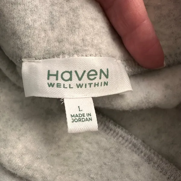 Haven Well Within Cozy Heather Gray Fleece Wide Leg Lounge Pants Sweatpants L - Image 7
