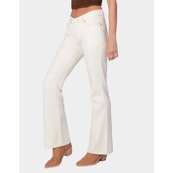 ✨EDIKTED Jayda Low Rise Beige Sz Medium Jeans✨ - Image 5