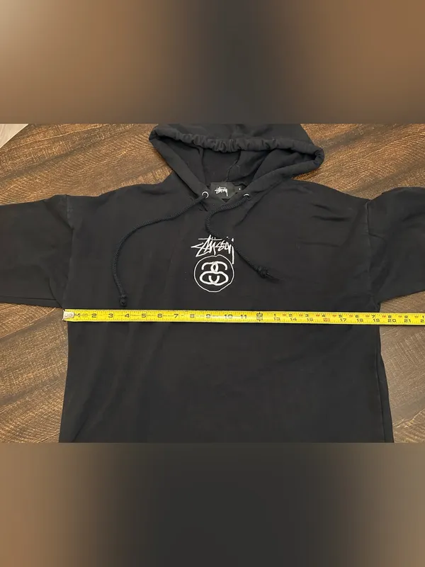 Stüssy Womens Black Embroidered Logo Lightweight Pullover Sweatshirt Cropped-Sm - Image 4