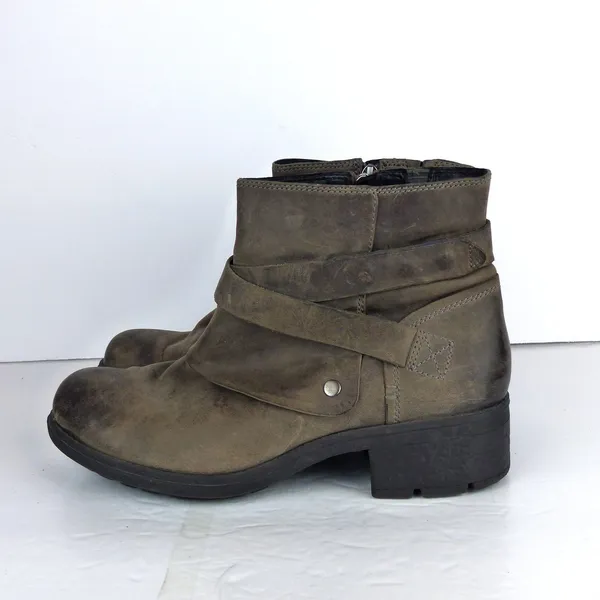 Clarks Artisan Mansi Calla Boots Womens 11M Brown Leather Straps Ankle Moto Boho - Image 7