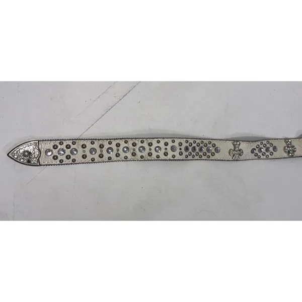 Vintage Chunky Y2K Studded Equestrian Western Boho Preppy Metal White Cross Belt - Image 15