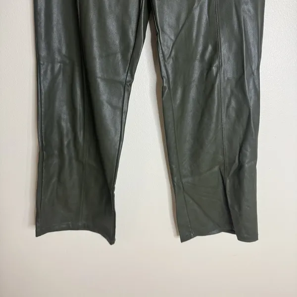 Avec Les Filles Pants Womens Small Faux Leather High Rise Straight Leg Modern - Image 3