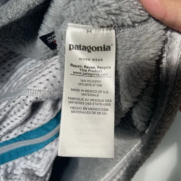 Patagonia Re-Tool Sherpa Fleece Vest Outerwear Gray Blue Women's Size Medium - Image 7